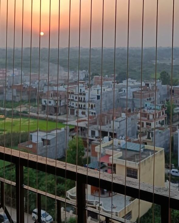 Invisible grills installed on balcony in Vijayawada apartment